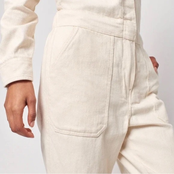 Faherty Overland Twill Jumpsuit Womens Small Natural Ivory Cream Casual NWT - Picture 3 of 13